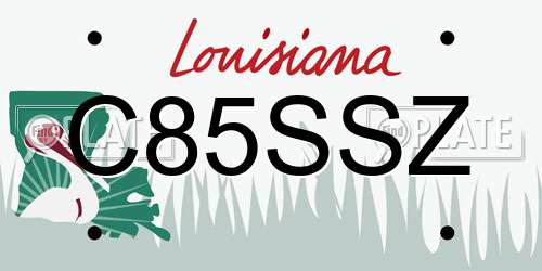 C85SSZ Louisiana License Plate