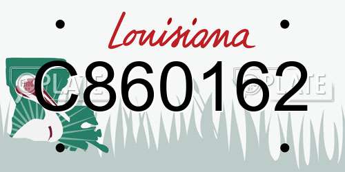C860162 Louisiana License Plate