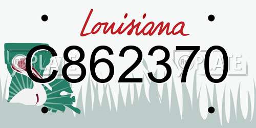 C862370 Louisiana License Plate