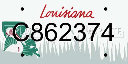 C862374 Louisiana License Plate