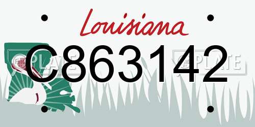 C863142 Louisiana License Plate