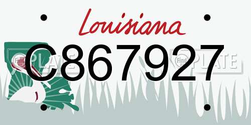 C867927 Louisiana License Plate