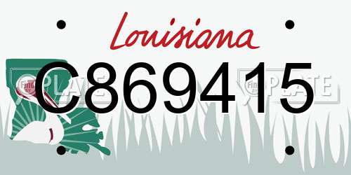 C869415 Louisiana License Plate