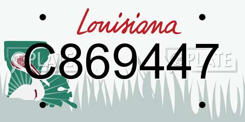 C869447 Louisiana License Plate