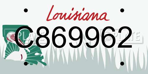 C869962 Louisiana License Plate