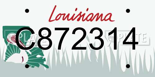C872314 Louisiana License Plate