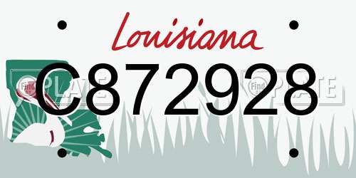 C872928 Louisiana License Plate