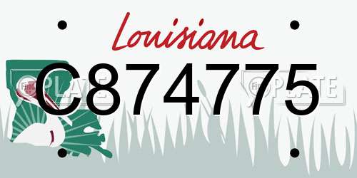 C874775 Louisiana License Plate