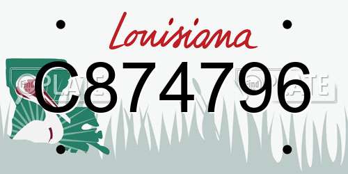 C874796 Louisiana License Plate