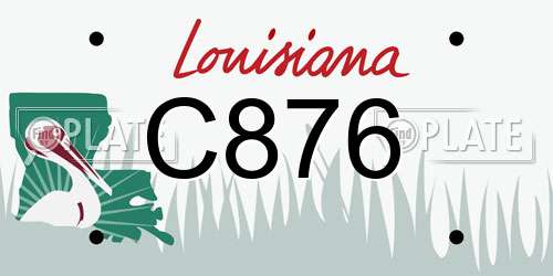 C876 Louisiana License Plate