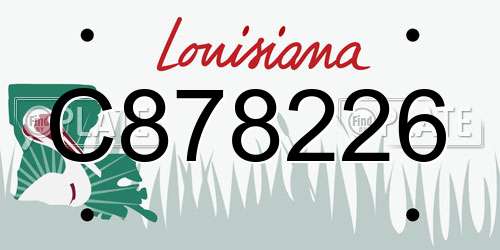 C878226 Louisiana License Plate