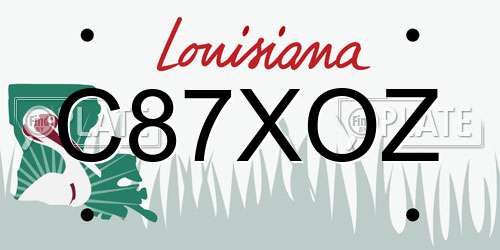 C87XOZ Louisiana License Plate