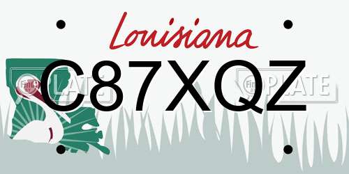 C87XQZ Louisiana License Plate