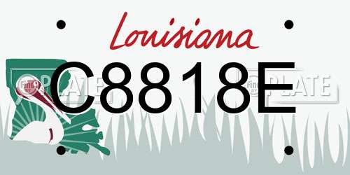 C8818E Louisiana License Plate