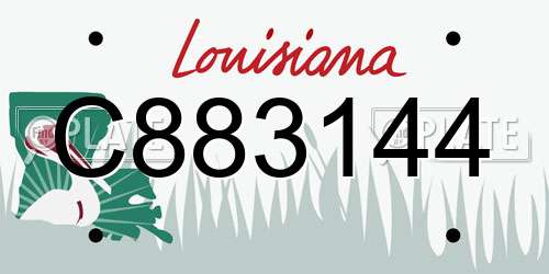 C883144 Louisiana License Plate