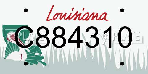 C884310 Louisiana License Plate