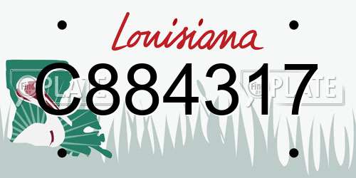 C884317 Louisiana License Plate