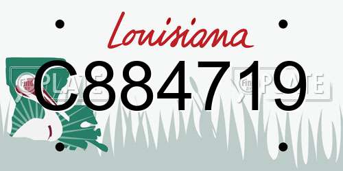 C884719 Louisiana License Plate