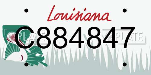 C884847 Louisiana License Plate