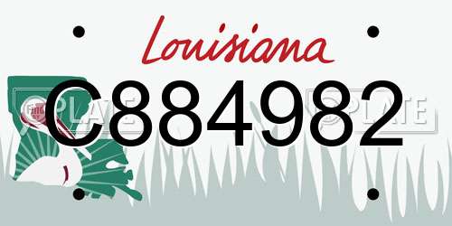 C884982 Louisiana License Plate