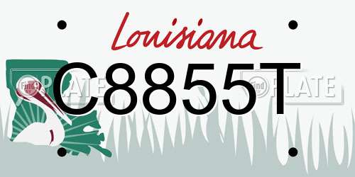 C8855T Louisiana License Plate