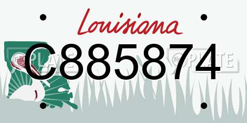 C885874 Louisiana License Plate