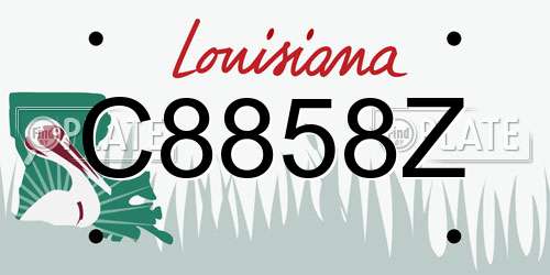 C8858Z Louisiana License Plate