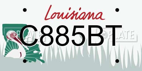C885BT Louisiana License Plate