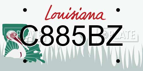 C885BZ Louisiana License Plate