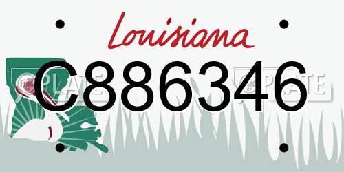 C886346 Louisiana License Plate