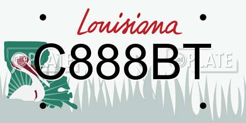 C888BT Louisiana License Plate