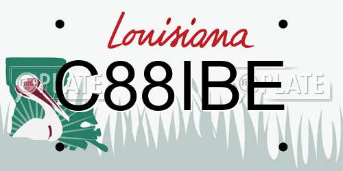 C88IBE Louisiana License Plate