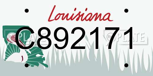 C892171 Louisiana License Plate