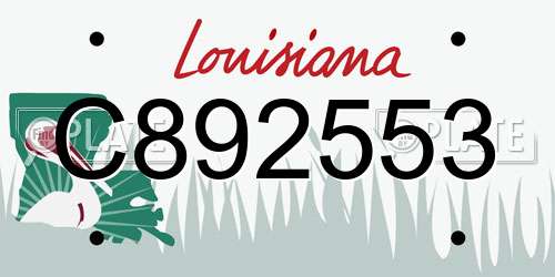C892553 Louisiana License Plate