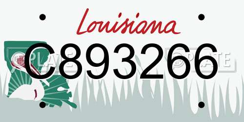 C893266 Louisiana License Plate