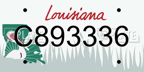 C893336 Louisiana License Plate