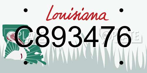 C893476 Louisiana License Plate