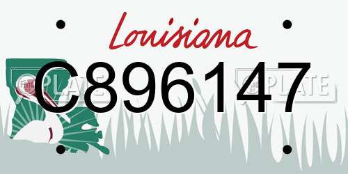 C896147 Louisiana License Plate