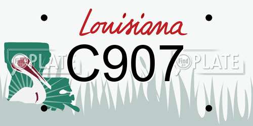 C907 Louisiana License Plate