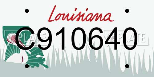 C910640 Louisiana License Plate
