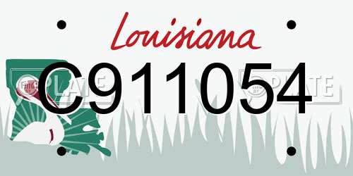 C911054 Louisiana License Plate