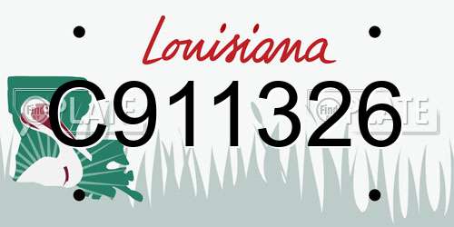 C911326 Louisiana License Plate