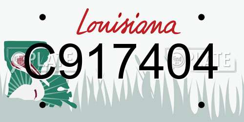 C917404 Louisiana License Plate