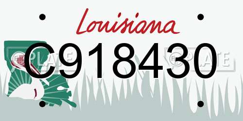 C918430 Louisiana License Plate