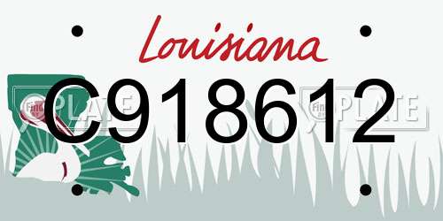 C918612 Louisiana License Plate