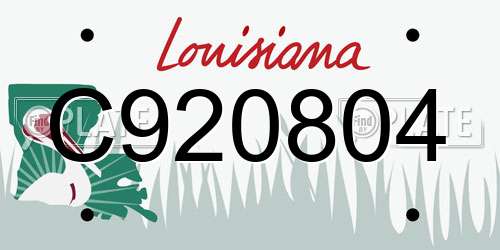 C920804 Louisiana License Plate