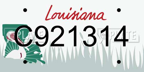 C921314 Louisiana License Plate