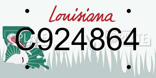 C924864 Louisiana License Plate