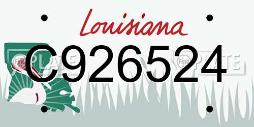 C926524 Louisiana License Plate