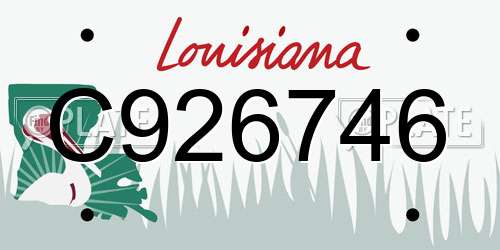 C926746 Louisiana License Plate